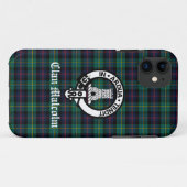 Clan Malcolm Tartan en Crest Case-Mate iPhone Case (Achterkant (horizontaal))