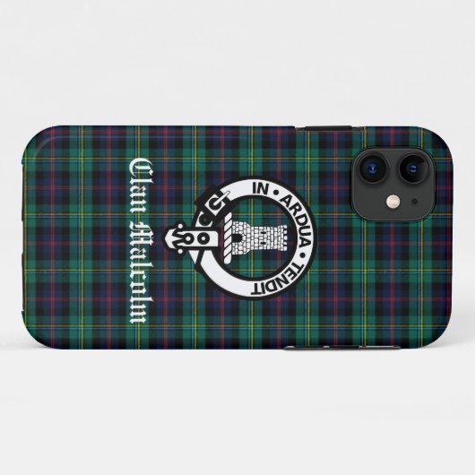 Clan Malcolm Tartan en Crest Case-Mate iPhone Case (Achterkant (horizontaal))