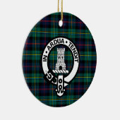 Clan Malcolm Tartan en Crest Keramisch Ornament (Rechts)
