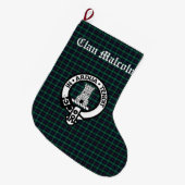 Clan Malcolm Tartan en Wapen Grote Kerstsok (Voorkant (Hangend))