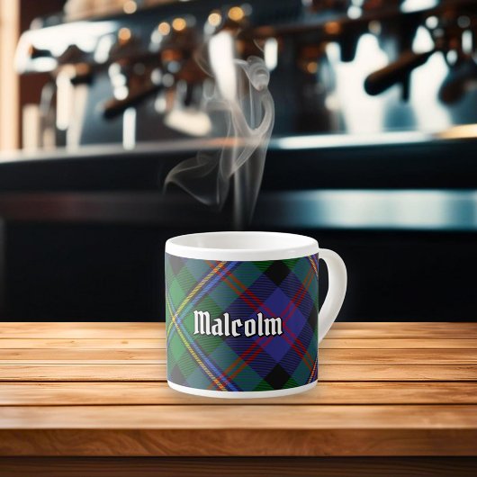 Clan Malcolm Tartan Espresso Kop
