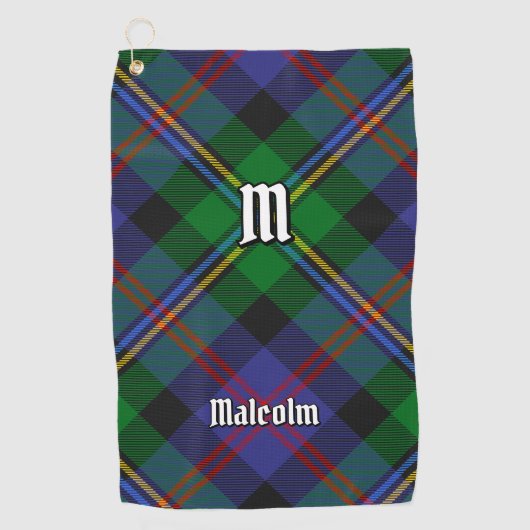 Clan Malcolm Tartan Golfhanddoek (Voorkant)