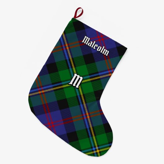 Clan Malcolm Tartan Grote Kerstsok (Voorkant (Hangend))