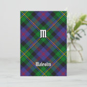 Clan Malcolm Tartan Kaart (Staand voorkant)