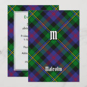 Clan Malcolm Tartan Kaart (Voorkant / Achterkant)