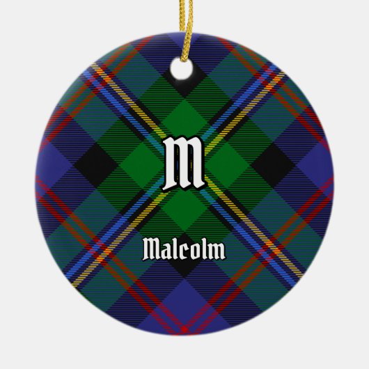 Clan Malcolm Tartan Keramisch Ornament (Voorkant)