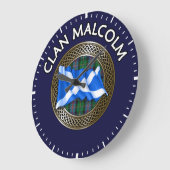Clan Malcolm Tartan Knoop & Vlag Grote Klok (Hoek)