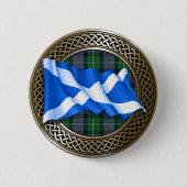 Clan Malcolm Tartan Knoop & Vlag Ronde Button 5,7 Cm (Voorkant)