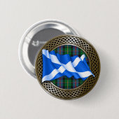 Clan Malcolm Tartan Knoop & Vlag Ronde Button 5,7 Cm (Voorkant /achterkant)