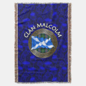 Clan Malcolm Tartan Knot & Flag Deken (Voorkant Verticaal)