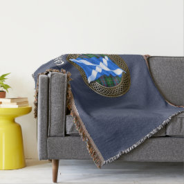 Clan Malcolm Tartan Knot & Flag Deken