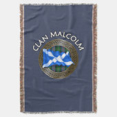 Clan Malcolm Tartan Knot & Flag Deken (Voorkant Verticaal)