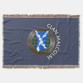 Clan Malcolm Tartan Knot & Flag Deken (Voorkant)