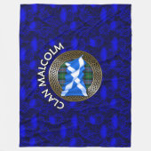 Clan Malcolm Tartan Knot & Flag Fleece Deken (Voorkant)