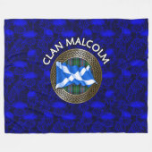 Clan Malcolm Tartan Knot & Flag Fleece Deken (Voorkant (Horizontaal))