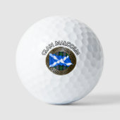 Clan Malcolm Tartan Knot & Flag Golfballen (Voorkant)