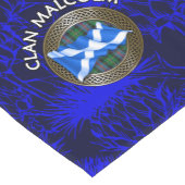 Clan Malcolm Tartan Knot & Flag Korte Tafelloper (Hoek)