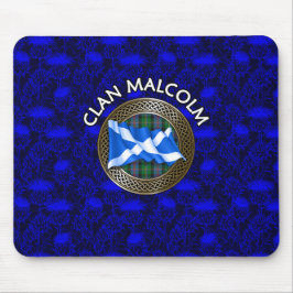 Clan Malcolm Tartan Knot & Flag Muismat