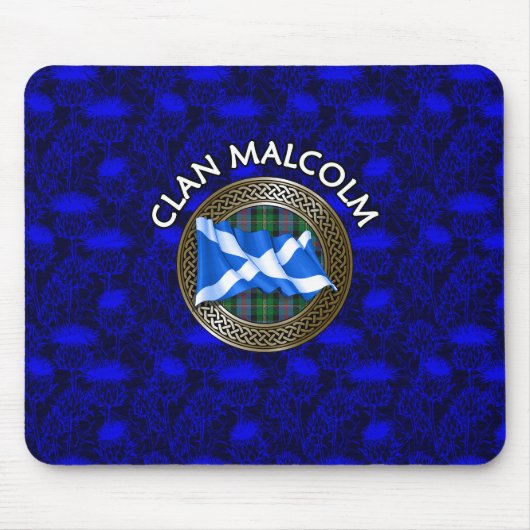 Clan Malcolm Tartan Knot & Flag Muismat (Voorkant)