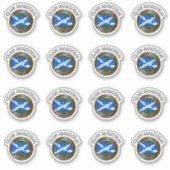 Clan Malcolm Tartan Knot & Flag Sticker (Voorkant)