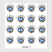 Clan Malcolm Tartan Knot & Flag Sticker (Vel)