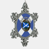 Clan Malcolm Tartan Knot & Flag Tin Sneeuwvlok Ornament (Links)
