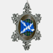 Clan Malcolm Tartan Knot & Flag Tin Sneeuwvlok Ornament (Links)