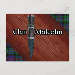 Clan Malcolm Tartan Sgian Dubh Lemmet Briefkaart