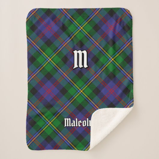 Clan Malcolm Tartan Sherpa Deken (Voorkant)