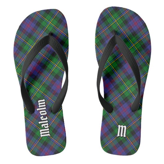 Clan Malcolm Tartan Teenslippers (Voetbed)