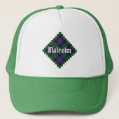 Clan Malcolm Tartan Trucker Pet (Voorkant)