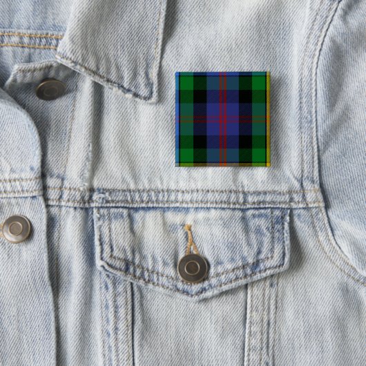 Clan Malcolm Tartan Vierkante Button 5,1 Cm (In situ)