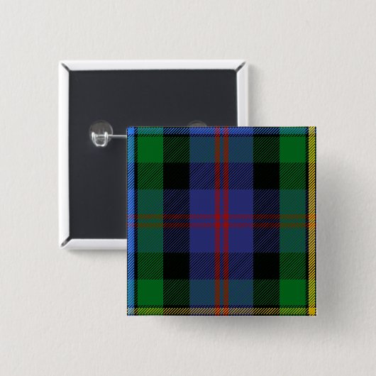 Clan Malcolm Tartan Vierkante Button 5,1 Cm (Voorkant /achterkant)