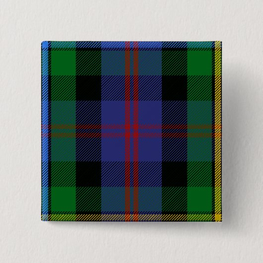 Clan Malcolm Tartan Vierkante Button 5,1 Cm (Voorkant)