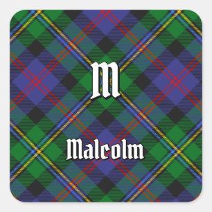 Clan Malcolm Tartan Vierkante Sticker