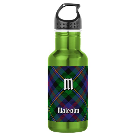 Clan Malcolm Tartan Waterfles (Voorkant)