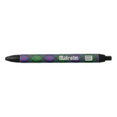 Clan Malcolm Tartan Zwarte Inkt Pen (Voorkant)