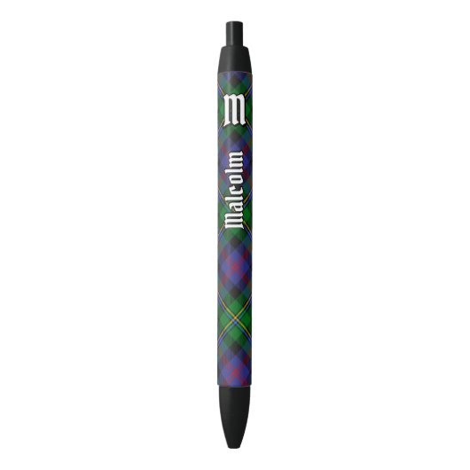Clan Malcolm Tartan Zwarte Inkt Pen (Voorkant Verticaal)