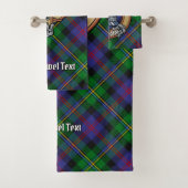 Clan Malcolm Wapen over Tartan Bad Handdoek (Insitu)