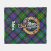 Clan Malcolm Wapen over Tartan Fleece Deken (Voorkant (Horizontaal))