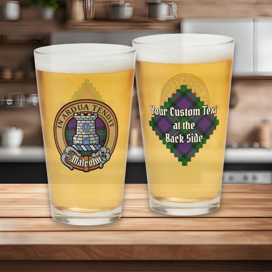 Clan Malcolm Wapen over Tartan Glas