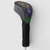 Clan Malcolm Wapen over Tartan Golfheadcover (Schuin)