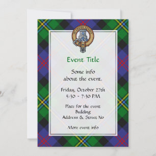 Clan Malcolm Wapen over Tartan Kaart