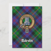 Clan Malcolm Wapen over Tartan Kaart (Achterkant)