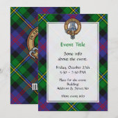 Clan Malcolm Wapen over Tartan Kaart (Voorkant / Achterkant)