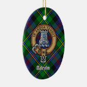 Clan Malcolm Wapen over Tartan Keramisch Ornament (Rechts)