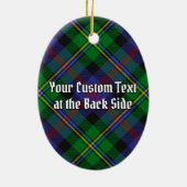 Clan Malcolm Wapen over Tartan Keramisch Ornament (Achterkant)