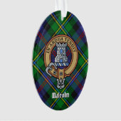 Clan Malcolm Wapen over Tartan Ornament (voorkant)