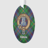 Clan Malcolm Wapen over Tartan Ornament (voorkant)
