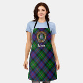 Clan Malcolm Wapen over Tartan Schort (Gedragen)